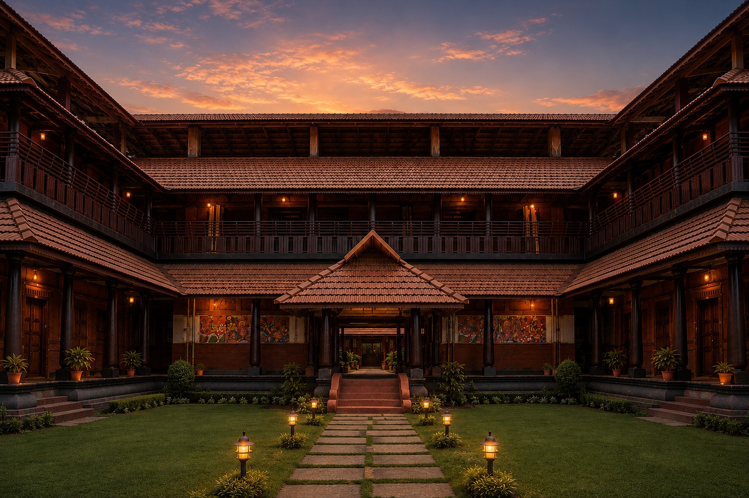 Nālukettu Courtyard at Dusk