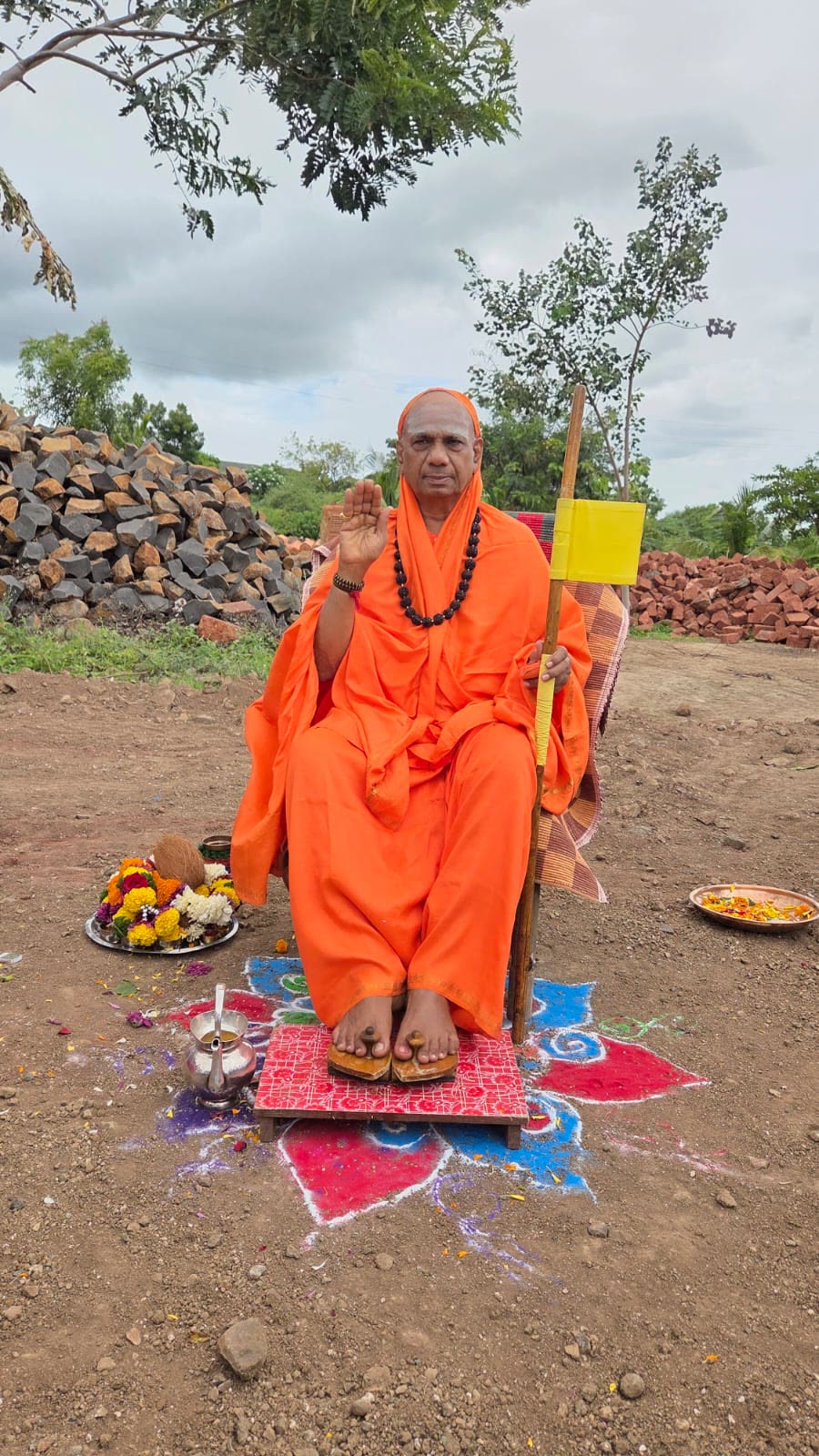 Swamiji at the Ayurgram consultation room